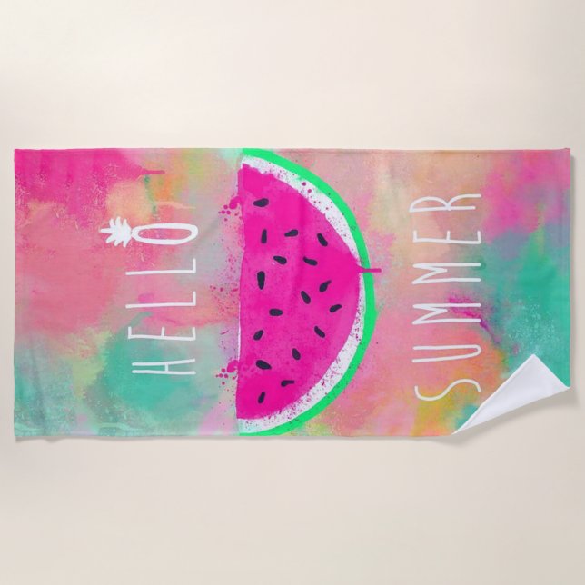 Toalla De Playa Tye-Dye Watermelon Summer (Anverso)