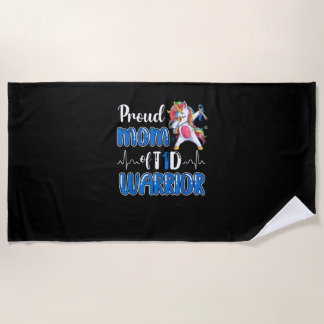 Toalla De Playa Type 1 Diabetes Shirt Proud Mom Of A T1D Warrior T