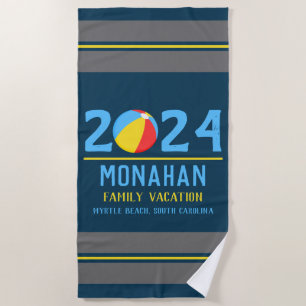 Toalla De Playa Ubicación de vacaciones familiares personalizadas
