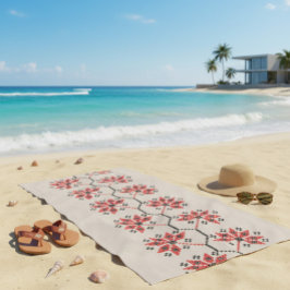 Toalla De Playa Ukrainian Embroidery Floral Folk Art 