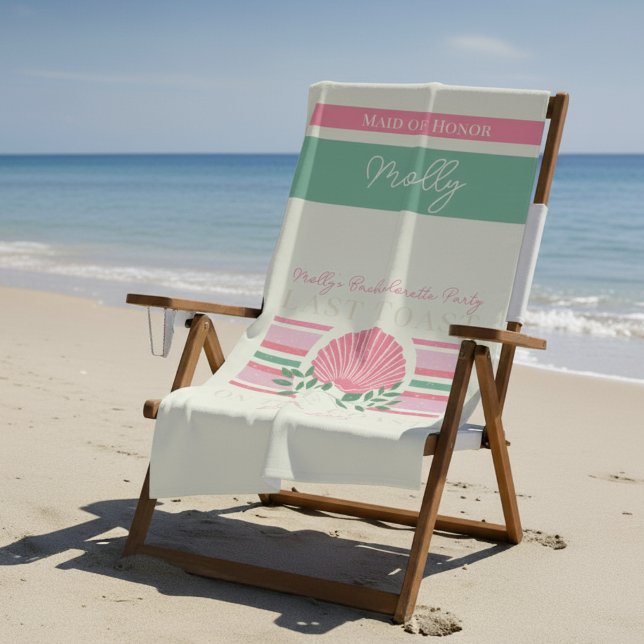 Toalla De Playa Última tostada en la costa - Bachelorette Náutica (Celebrate your Last Toast on the Coast in style! )