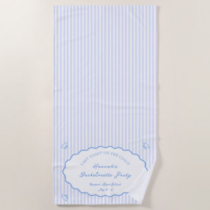 Toalla De Playa Última tostada en la fiesta de la soltera azul de 