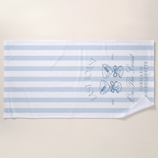 Toalla De Playa Último brindis en la costa Bachelorette  (Anverso)