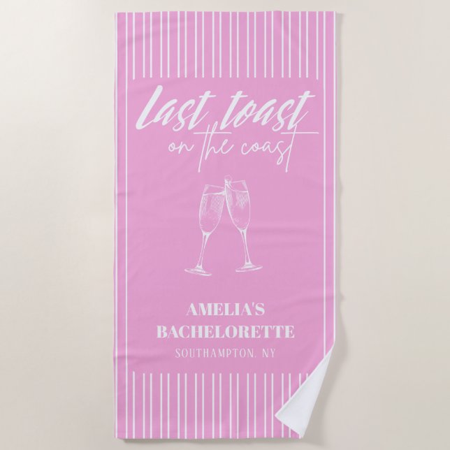 Toalla De Playa Último brindis en la costa Despedida de soltera ro (Anverso)