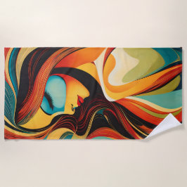 Toalla De Playa Un beau portrait abstrait