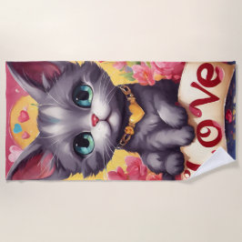 Toalla De Playa Un chat amoureux