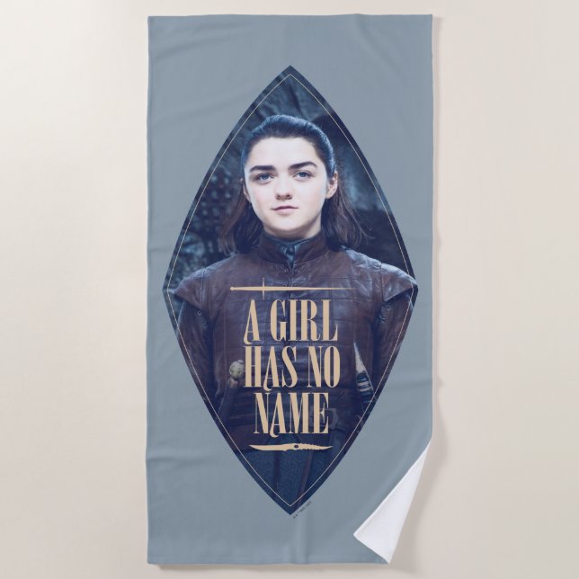 Toalla De Playa "Un Chica no tiene nombre" Gráfico de Arya Stark (Anverso)