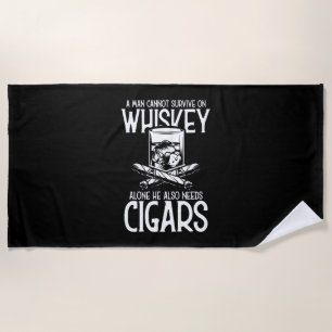 Toalla De Playa Un Hombre Que Ama Whiskey Y Cigar