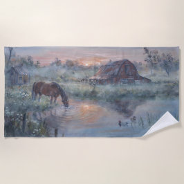 Toalla De Playa Un Nuevo Día -* Pintura de caballo
