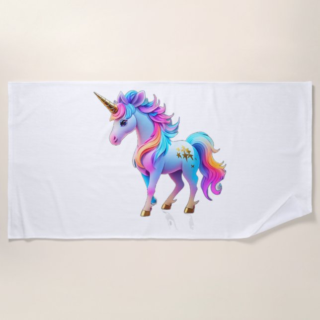 Toalla De Playa Un precioso Pegatina unicornio 1 (Anverso)