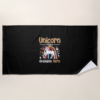 Toalla De Playa Unicorn rainbow - Unicorn rides available here Tan
