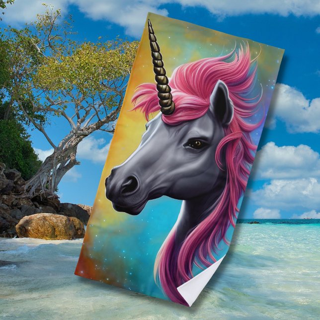 Toalla De Playa Unicorn with Pink Mane Beach Towel (Subido por el creador)