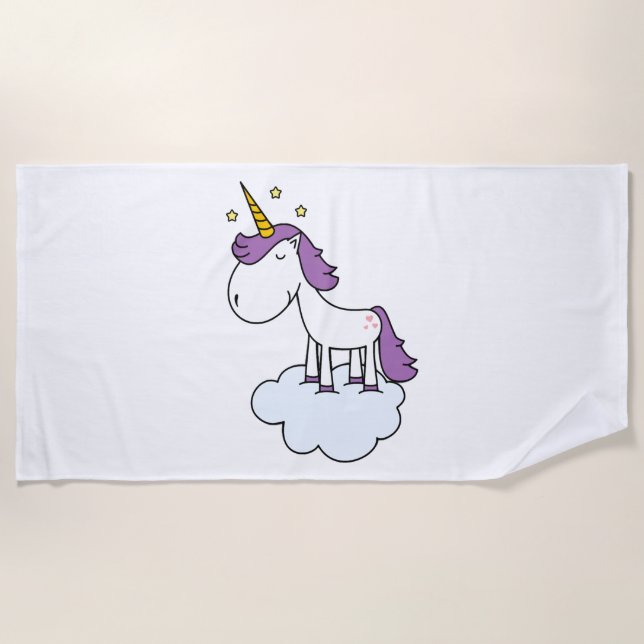 Toalla De Playa Unicornio Adorable (Anverso)