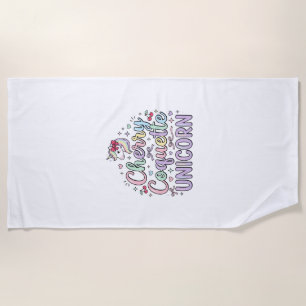 Toalla De Playa Unicornio Coqueta de Cereza Unicornio Original Zaz