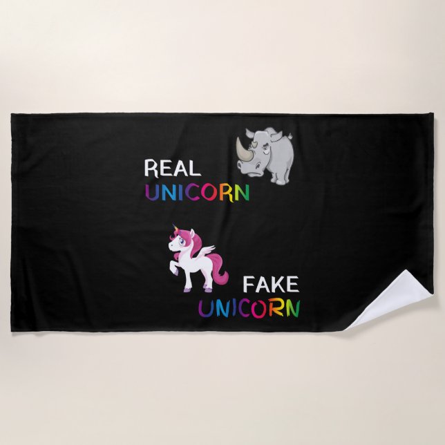 Toalla De Playa Unicornio real  (Anverso)