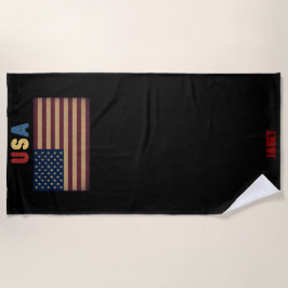 Toalla De Playa Unisex USA American Flag Retro