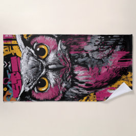 Toalla De Playa Urban Graffiti Owl Pop Art