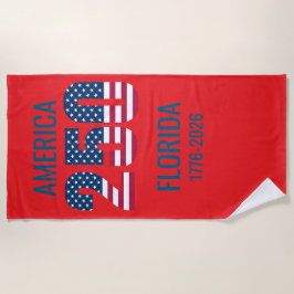 Toalla De Playa USA 250th Anniversary Florida Stars Stripes Beach 