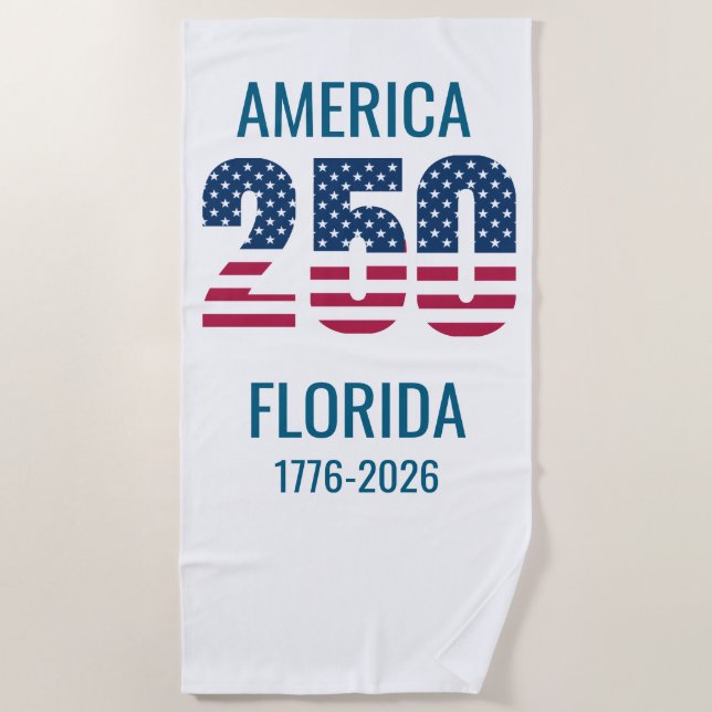 Toalla De Playa USA 250th Anniversary Florida Stars Stripes Beach  (Anverso)