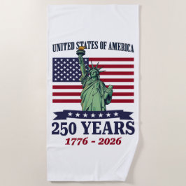 Toalla De Playa USA Statue of Liberty 250 Years 1776-2026