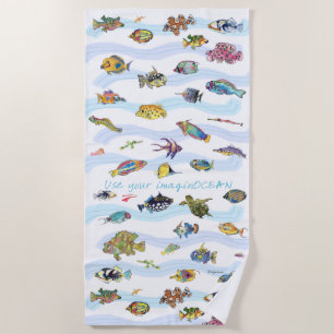 Toalla De Playa Usar su pez Personalizado ImaginOCEAN