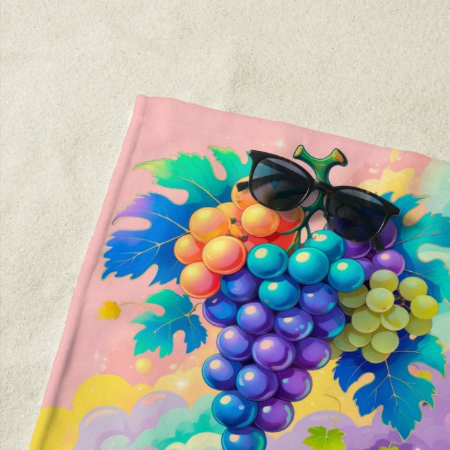 Toalla De Playa Uvas coloridas para el verano (In situ)