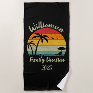Toalla De Playa Vacaciones familiares personalizadas