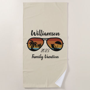Toalla De Playa Vacaciones familiares personalizadas