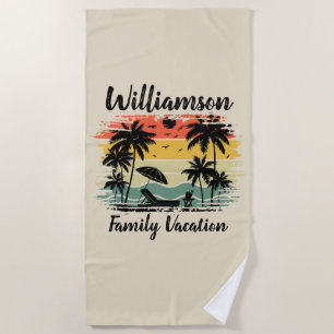 Toalla De Playa Vacaciones familiares personalizadas