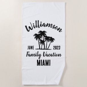 Toalla De Playa Vacaciones familiares personalizadas