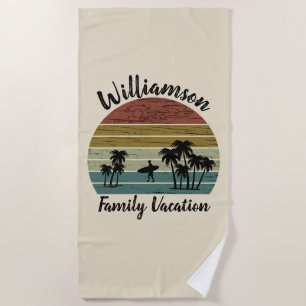 Toalla De Playa Vacaciones familiares personalizadas