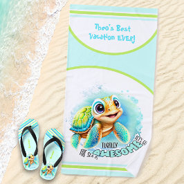 Toalla De Playa Vacaciones veraniegas de tortuga ligera - Niño per