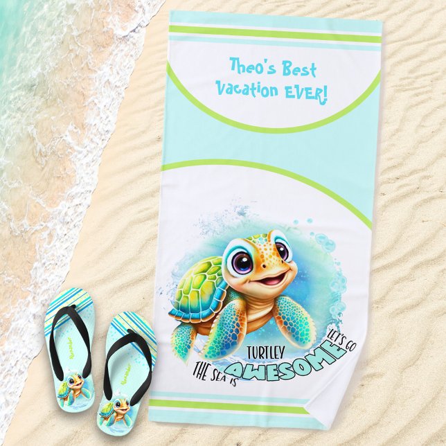 Toalla De Playa Vacaciones veraniegas de tortuga ligera - Niño per (Subido por el creador)