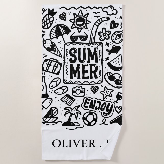 Toalla De Playa Vacaciones veraniegas en el mar Tropical (Anverso)