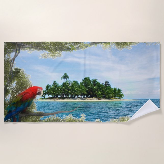 Toalla De Playa Vacaciones veraniegas en las islas del Caribe (Anverso)