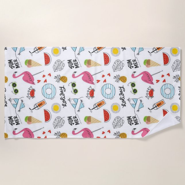 Toalla De Playa Vacuna de verano (Anverso)