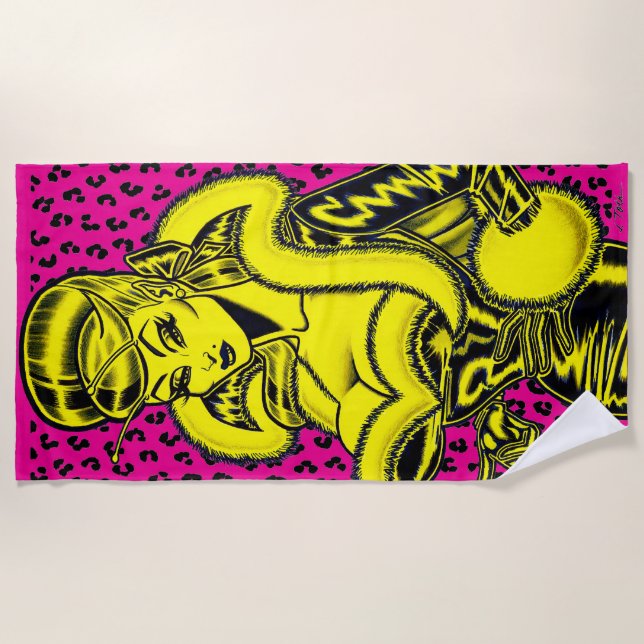 Toalla de playa Vana DeVinyl™ (Anverso)