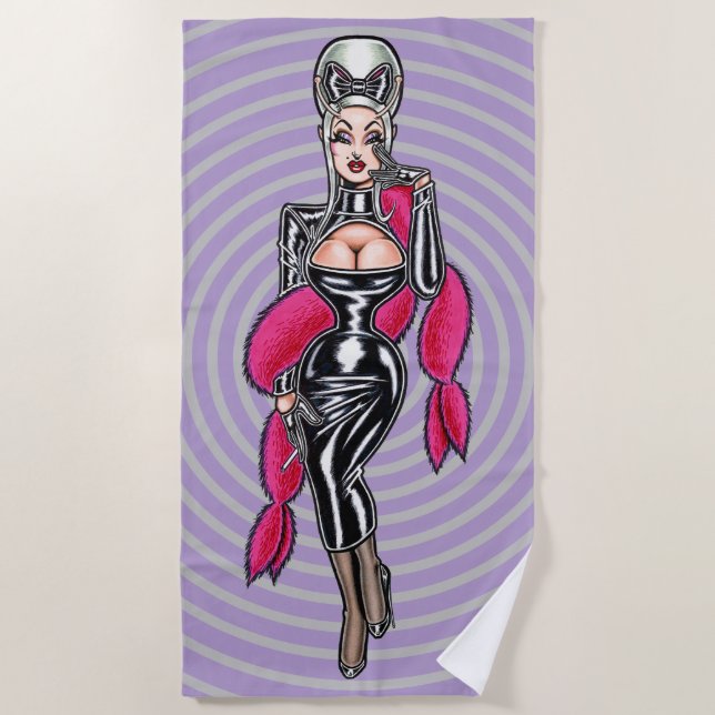Toalla De Playa Vana DeVinyl™/Diosa del Glamour (Anverso)