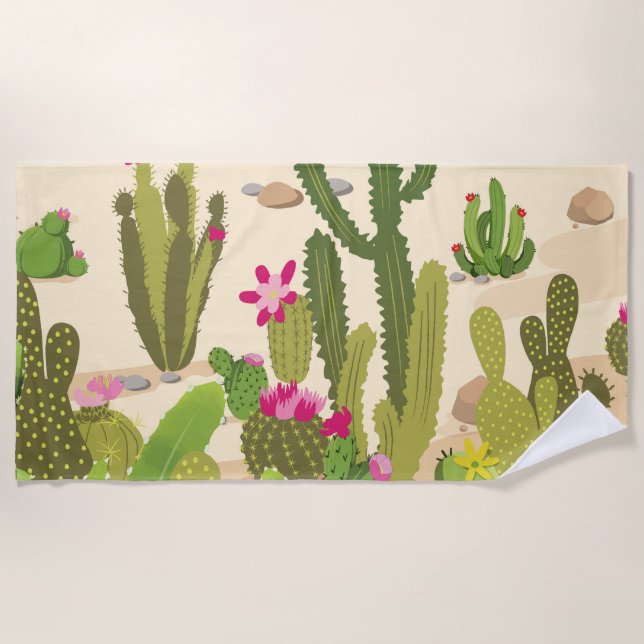 Toalla De Playa Variedad de cactus (Anverso)