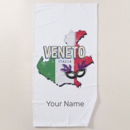 Toalla De Playa Veneto Italia Retro Región Mapa de Vintage Souveni