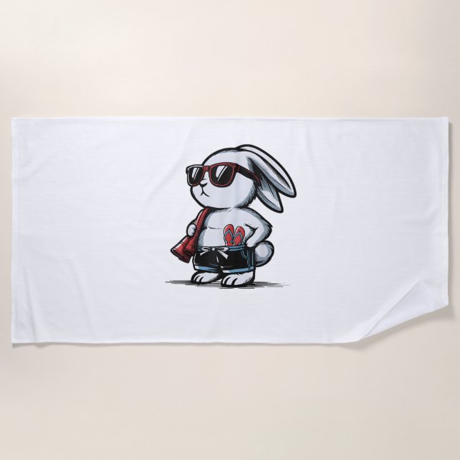 Toalla De Playa Verano Beach Rabbit Bunny Beach-Goer (Anverso)
