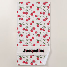 Toalla De Playa Verano caprichoso Cherry rojo
