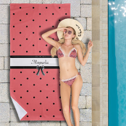Toalla de playa Verano chic coral puesta de sol vi