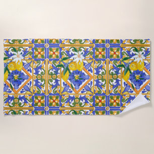 Toalla De Playa Verano,cítricos,siciliano,estilo mediterráneo,limó