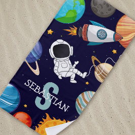 Toalla De Playa Verano de astronauta espacial infantil personaliza