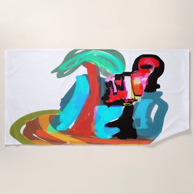 Toalla De Playa Verano de flamenco rosa (Anverso)
