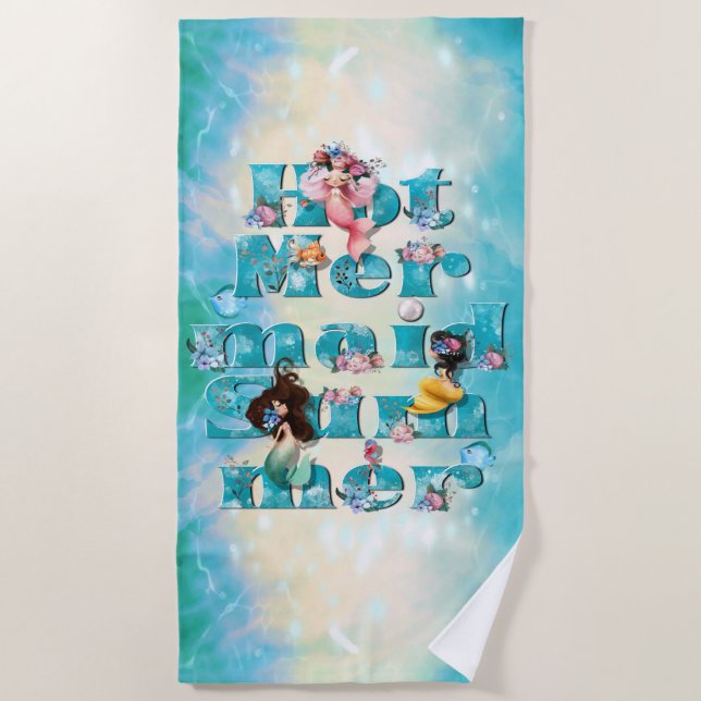 Toalla De Playa Verano de sirenas calientes (Anverso)