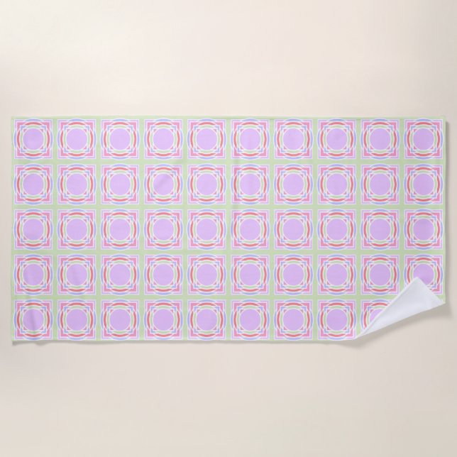 Toalla De Playa Verano del patrón Pastel (Anverso)