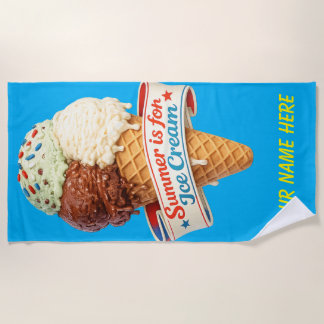Toalla De Playa Verano personalizado es para helado