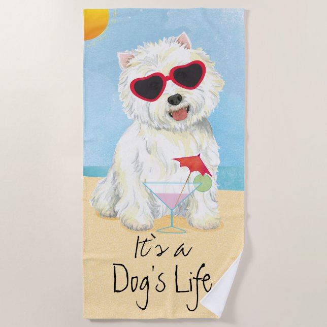 Toalla De Playa Verano Westie (Anverso)